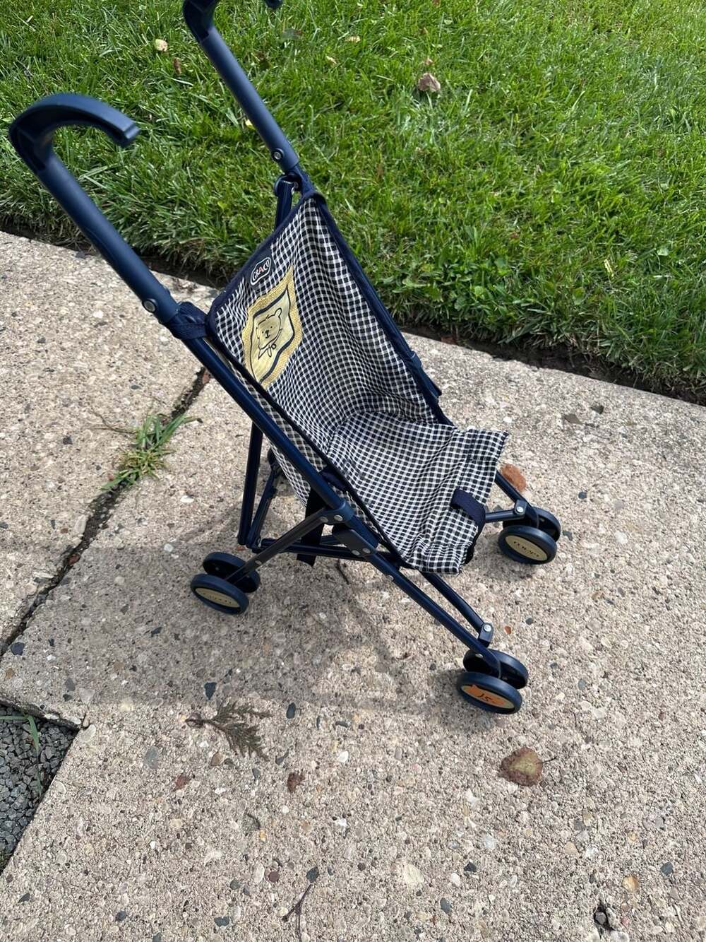 Vintage Tollytots Graco Doll Blue Plaid Bears Stroller - Picture 2 of 5